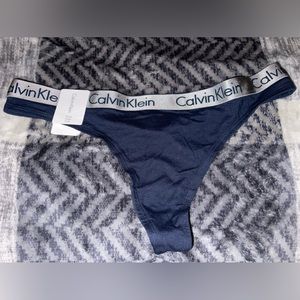 Calvin Klein Navy Blue Thong  Size M